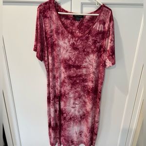 Ashley Stewart Tie Dye dress short sleeve Sz 14/16